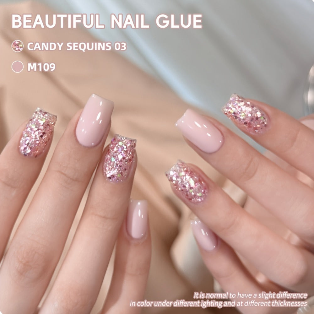 2025 Glitter Nail Trend: Holographic Nail Art with Sequin Colors, 0.51oz Magnetic Nail Gel Set for Salons, Women'S Fashion Nail Art Tools