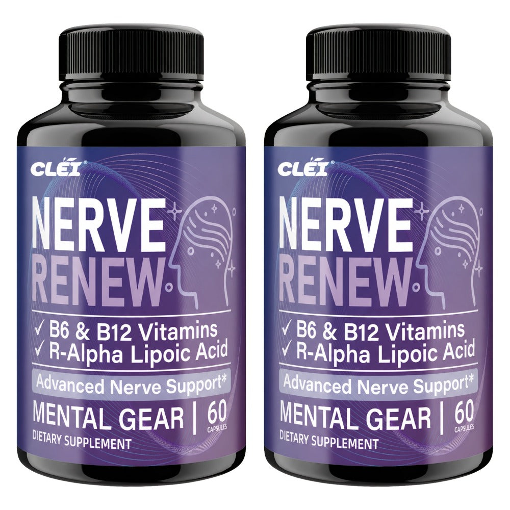 NERVE RENEW CAPSULES. Healthy, Natural. Vitamin B Complex, R-Alpha Lipoic Acid, Sports Health, Neuro Botanical Blend, Antioxidant. Enioy A Healthy Lifestyle And Travel. For Office Workers - 60 Caps