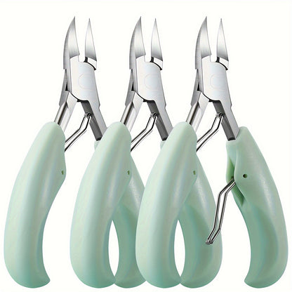 Toenail Clippers for Thick Nails & Ingrown Toenails 3 Pack - Sharp Curved Blade Podiatrist Nail Clipper for Men Women Seniors Professional Pedicure Tool
