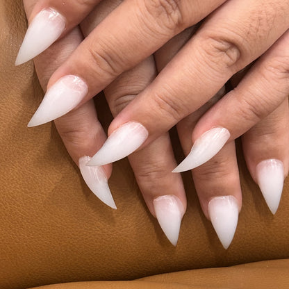 Press On Nails 3D Cat Paw Design – Cream Color Minimalist Handcrafted Nail Art | 10pcs Cute Aesthetic Nails for Holiday, Party & Gifting, S/M/L