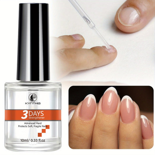 Vitamin-Infused Nail Strengthener - 3 Day Formula Prevents Breakage, Peeling & Chipping, Alcohol-Free Nail Hardener for Soft Thin Nails, Strengthens & Protects Brittle Nails, 10ml