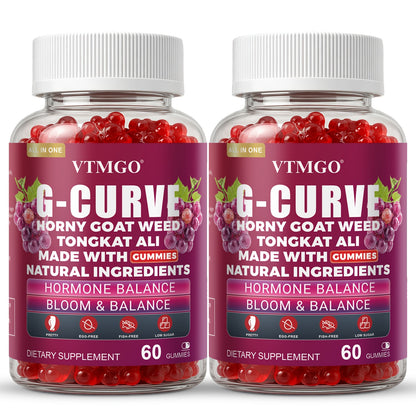 Maca & Saw Palmetto Women's Curve Gummies — Natural Body Enhancement with Tribulus Terrestris & L-Arginine | Rounder & Volumized Figure Support | Grape Flavor | 60 Count