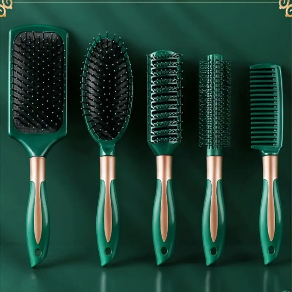 5pcs Hair Comb Set Cushion Comb Comb Curling Brush Women's Smooth Hair Comb-Static Comb Scalp Massage Comb