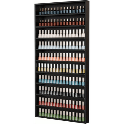 Nail Polish Rack Wall Mount Organizer 6-Tier 10-Tier Acrylic Baffle Salon Display Shelf for Home Spa Nail Studio Black White Pink