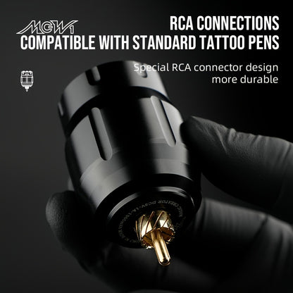 Wireless Tattoo Power Supply — Portable Rechargeable Battery Pack, LED Digital Display, RCA Connector, Compatible with Rotary Tattoo Machines & PMU Devices, 4 Colors