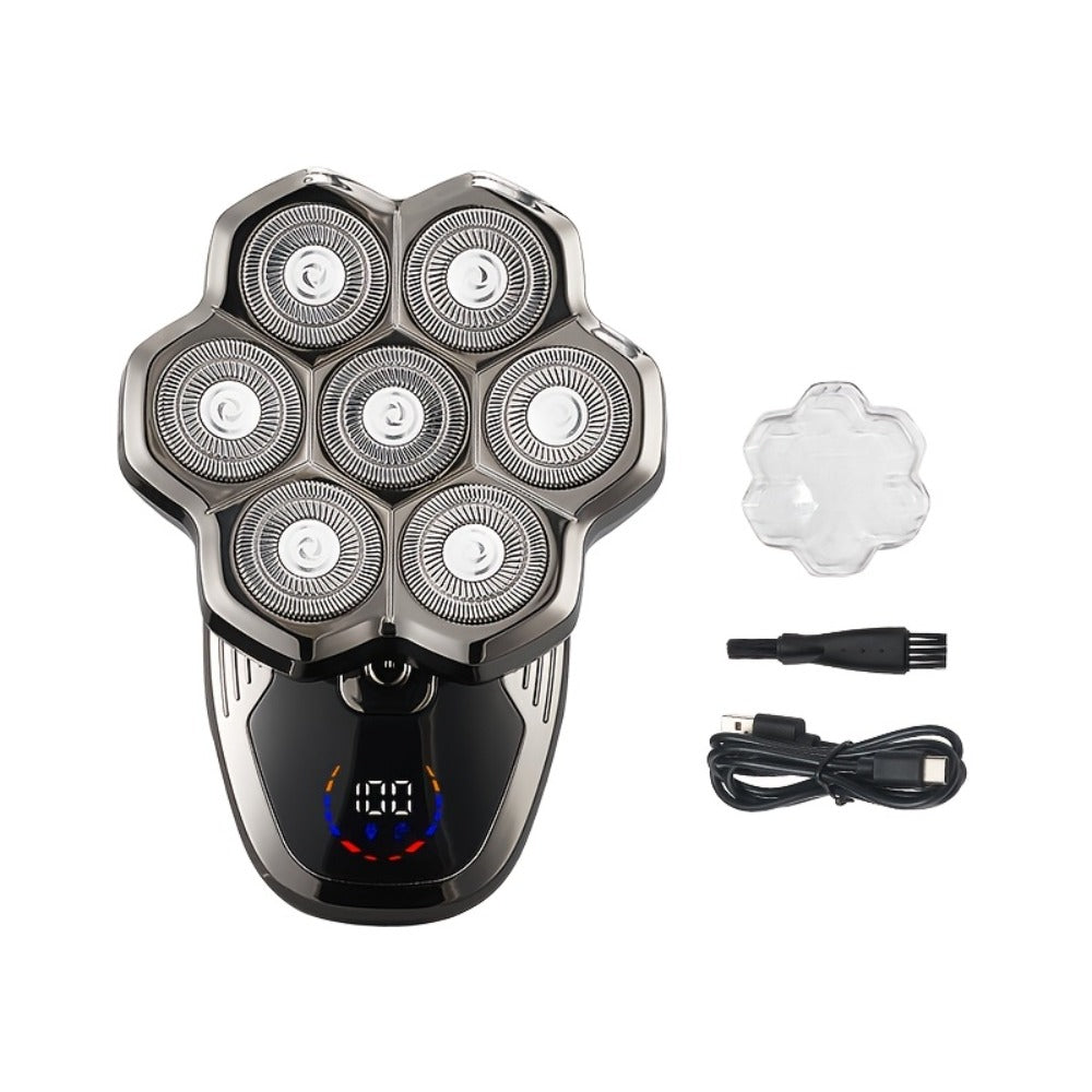 9D Upgraded Version, Men's Electric Shaver, IPX5 Waterproof Wet And Dry Double Shaving, LED Screen Display+USB-C Fast Charging, 9/7 Rotary Cutter for Bald Head, Nose Hair Trimming+Cleansing Massage Set