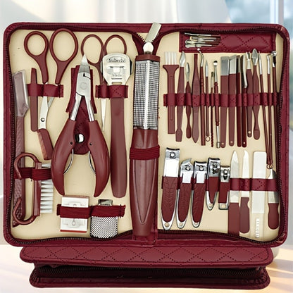 Professional Nail Pedicure Kit 42PCS Stainless Steel Nail Scissors Cuticle Nipper Ingrown Toenail Tools - Portable Travel Case Manicure Pedicure Set