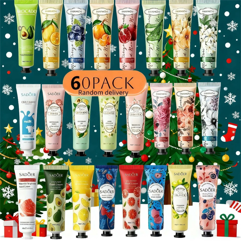 60 Pack Hand Cream Bulk Gifts, Graduation Gifts Teacher Gifts, Appreciation Gifts for Coworkers, Natural Plant Shea Butter Hand Cream for Dry Cracked Hands, Travel Size Hand Lotion Small Gifts for Women, Random Style