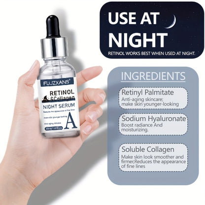 Retinol & Vitamin C Face Serum Set with Hyaluronic Acid - Day & Night Anti-Aging Brightening Deep Hydration Collagen Facial Essence Kit for Women 3pcs x 30ml