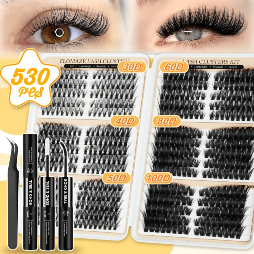 Lash Clusters Kit 5 Boxes Lash Clusters Gift/209/276/708/800pcs False Eyelashes, Fluffy Wispy Manga Fairy Lashes Top And Bottom Lash Clusters with Gift Bags, Natural Volume Lashes Long Lasting Reusable Lashes Beauty Gift for Mom Wife Daughter Friend