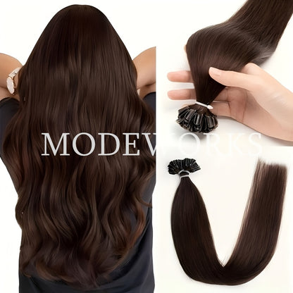 Keratin U Tip Hair Extensions 100% Remy Human Hair Nail Tip Bond Straight Invisible Seamless 12 14 16 18 20 Inch 50 Strands Natural Black Jet Black Blonde Brown Multi Color