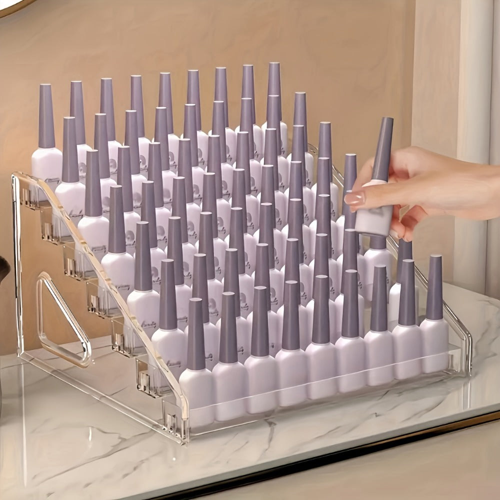 [Nail Polish Display Stand] 4th/7th Floor 1pc Acrylic Formaldehyde-Free Nail Polish Display Stand Organizer for Studio, Gel Polish Holder, Makeup Display Shelf, No Electricity or Battery Needed
