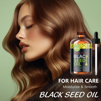 Black Seed Oil 100% Pure Cold Pressed Moisturizing Firming Multi-Use for Face Body Hair Nails Eyelashes Natural Plant Extract Skincare Oil All Skin Types Daily Skincare Routine