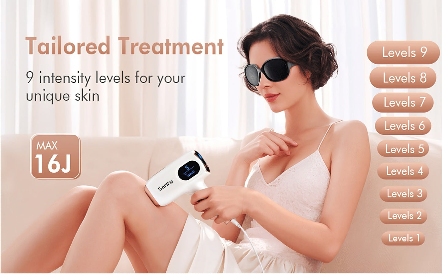 IPL Hair Removal Device for Women and Men - 9 Modes Auto Flash Painless Permanent Hair Removal Machine, Full Body At-Home IPL Laser Hair Remover for Face Legs Underarms Bikini Line