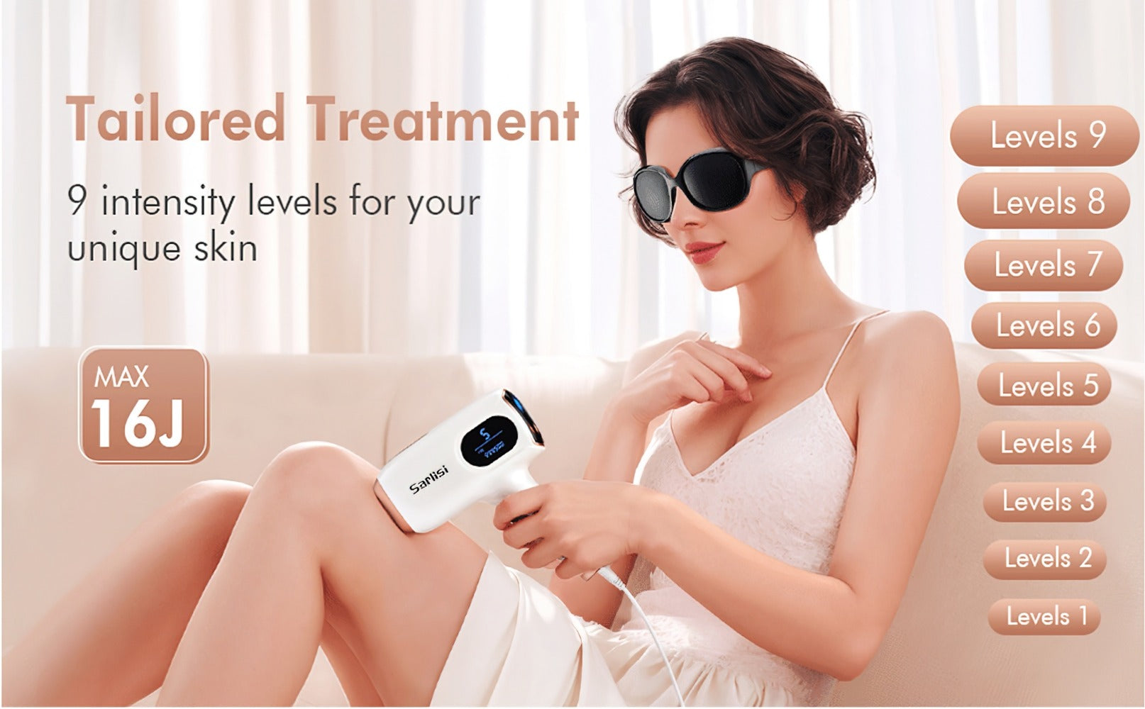 Sarlisi IPL Hair Removal For Women And Men, IPL Device Hair Removal For Nearly Painless & Long-Lasting Results, 9 Modes & Auto Flashing For Fast Full Body Hair Removal From Home