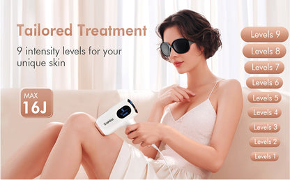 IPL Hair Removal Device for Women and Men - 9 Modes Auto Flash Painless Permanent Hair Removal Machine, Full Body At-Home IPL Laser Hair Remover for Face Legs Underarms Bikini Line