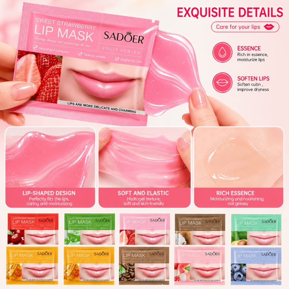 30 PCS Moisturizing Lip Mask.Crystal Lip Care Gel Pads Mask For Moisturizing, Let Your Lip Smoothing, Exquisite. Skin Moisture Essence