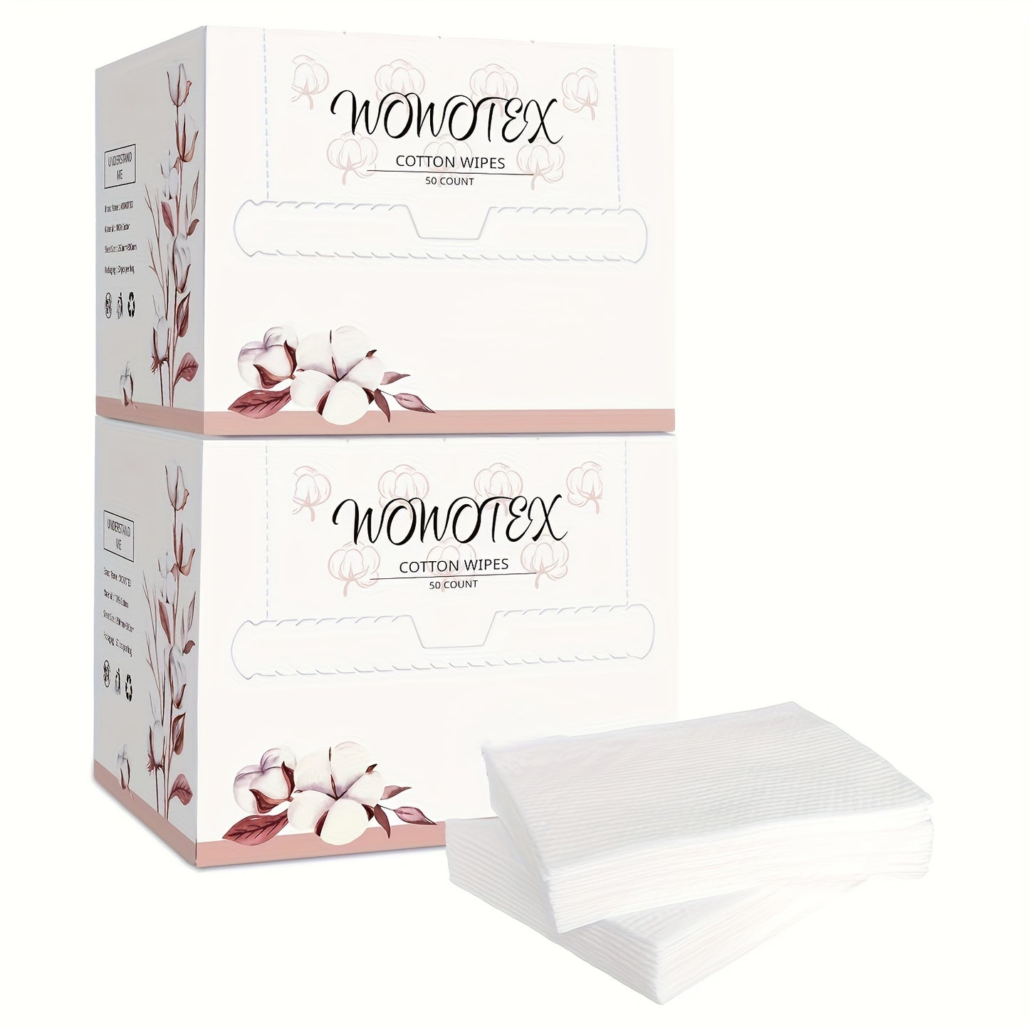 Cotton Face Towels 100% Pure - Extra Thick Soft Disposable Face Towel for Drying Face 10x12 Inch - One Time Use Cleansing Towels for Sensitive Skin Baby Care 50-200 Count