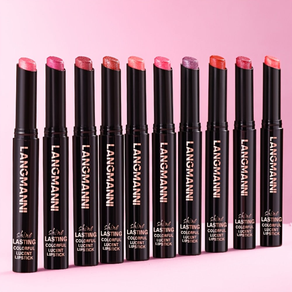 Lipstick Set 5pcs Diagonal Angled Multi Color Long Lasting Easy to Wear Lip Makeup - 5 Shades Gift for Beauty Lovers Beginners & Women