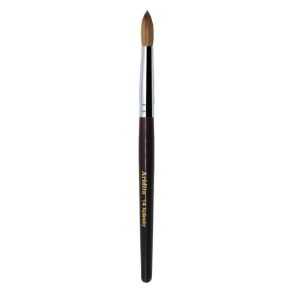 Kolinsky Acrylic Nail Brush Round Head Red Wine Wooden Handle Professional Brush for Acrylic Extension Nail Art Sculpting Manicure Salon Home Use Sizes #8 #10 #12 #14 #16 #18