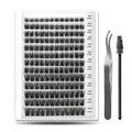 Self Adhesive Eyelashes, 156pcs Self Adhesive Eyelash Clusters, No Glue Needed, Invisible 2-Strip Tape - Longer Lasting, No Sticky Residue Pre Glued Eyelashes (Volume-Mixed)