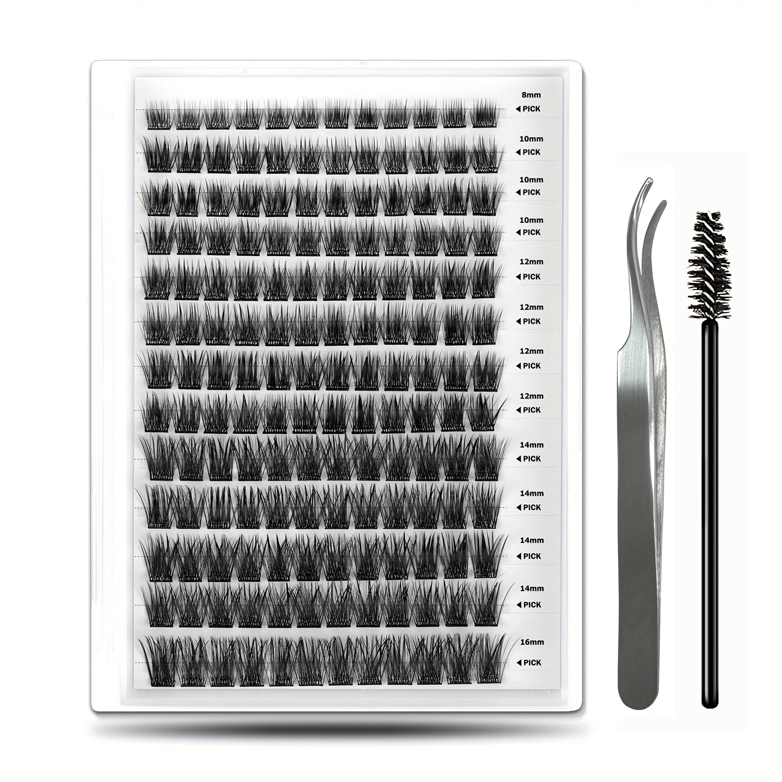 Self Adhesive Eyelashes, 156pcs Self Adhesive Eyelash Clusters, No Glue Needed, Invisible 2-Strip Tape - Longer Lasting, No Sticky Residue Pre Glued Eyelashes (Volume-Mixed)