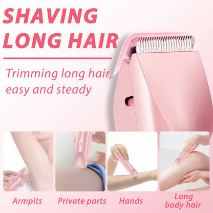 Electric Razor for Women Painless Hair Removal Lady Shaver Wet Dry Use Bikini Trimmer Face Nose Legs Underarms Body Hair Remover Portable Rechargeable Waterproof