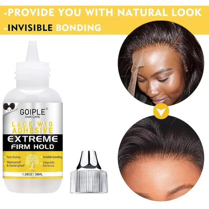 Lace Wig Glue Kit 10pcs Melting Spray Adhesive Remover Strong Hold Quick Dry No Residue for Beginners Wig Fixing Trimming Essential Tool Set