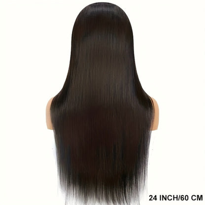 Wear and Go Wig Human Hair 4x4 HD Lace Closure — Glueless, Pre-Plucked, 200% Density, Straight, Pre-Cut Lace, Ready to Wear Wig for Women, Natural Black, 16–36 Inch