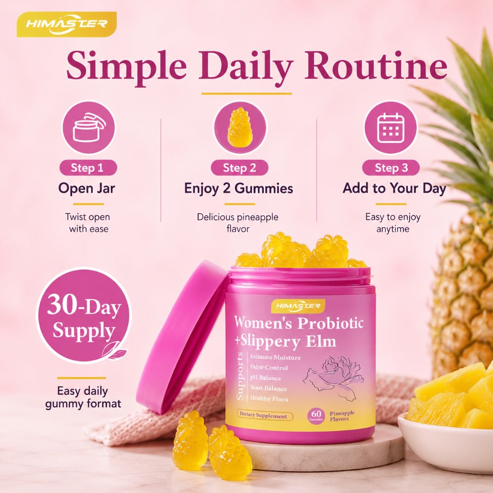 [Probiotic Gummies 60Ct] Women's Probiotic Gummies - 60 Count Hawaiian Pineapple Flavor, All-in-One Solution For Vaginal Health: PH Balance, Gummy Supplement, Natural Ingredients, Wellness Supplement, Active Lifestyle, Feminine Supplement, Active Women