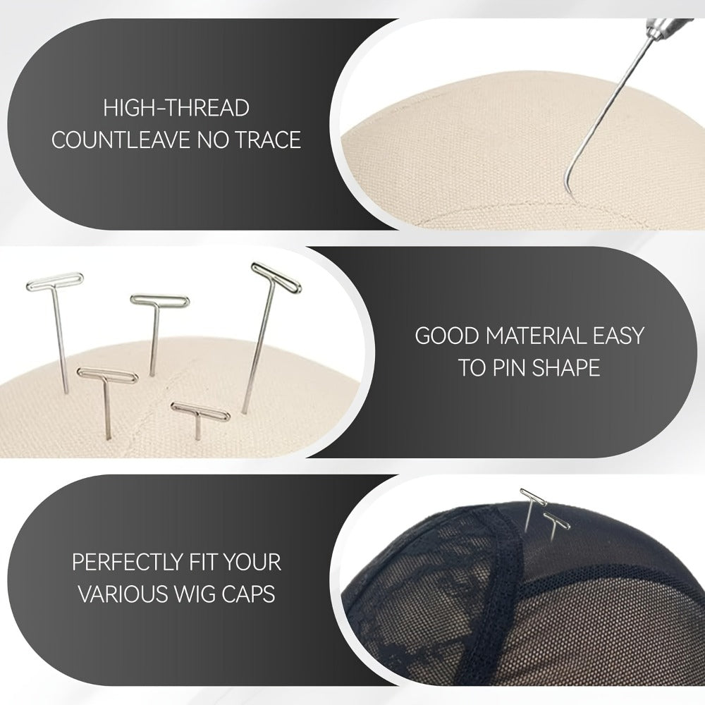 Canvas Mannequin Head for Wig Making with Stand — 21 22 23 24 Inch Set with Needles & Wig Caps, Holes for Styling Headbands, Ideal for Lace Wig Making Display Practice Salon