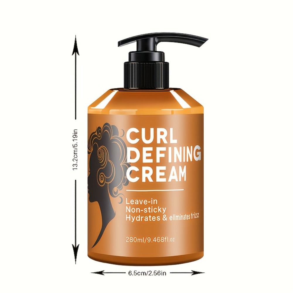 Curl Styling Cream Argan Oil 280ml - Frizz Control Moisturizing Long-Lasting Hair Styler with Jojoba Oil for Wavy Curly Regular Hair Non-Greasy Formula