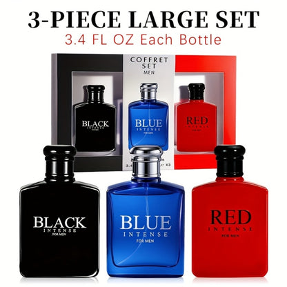 Cologne Gift Set for Men 3 Piece EDT Spray | Absinthe Lemon Sage Fragrance Long Lasting Eau de Toilette | Mini & Full Size Options Daily Dating Holiday