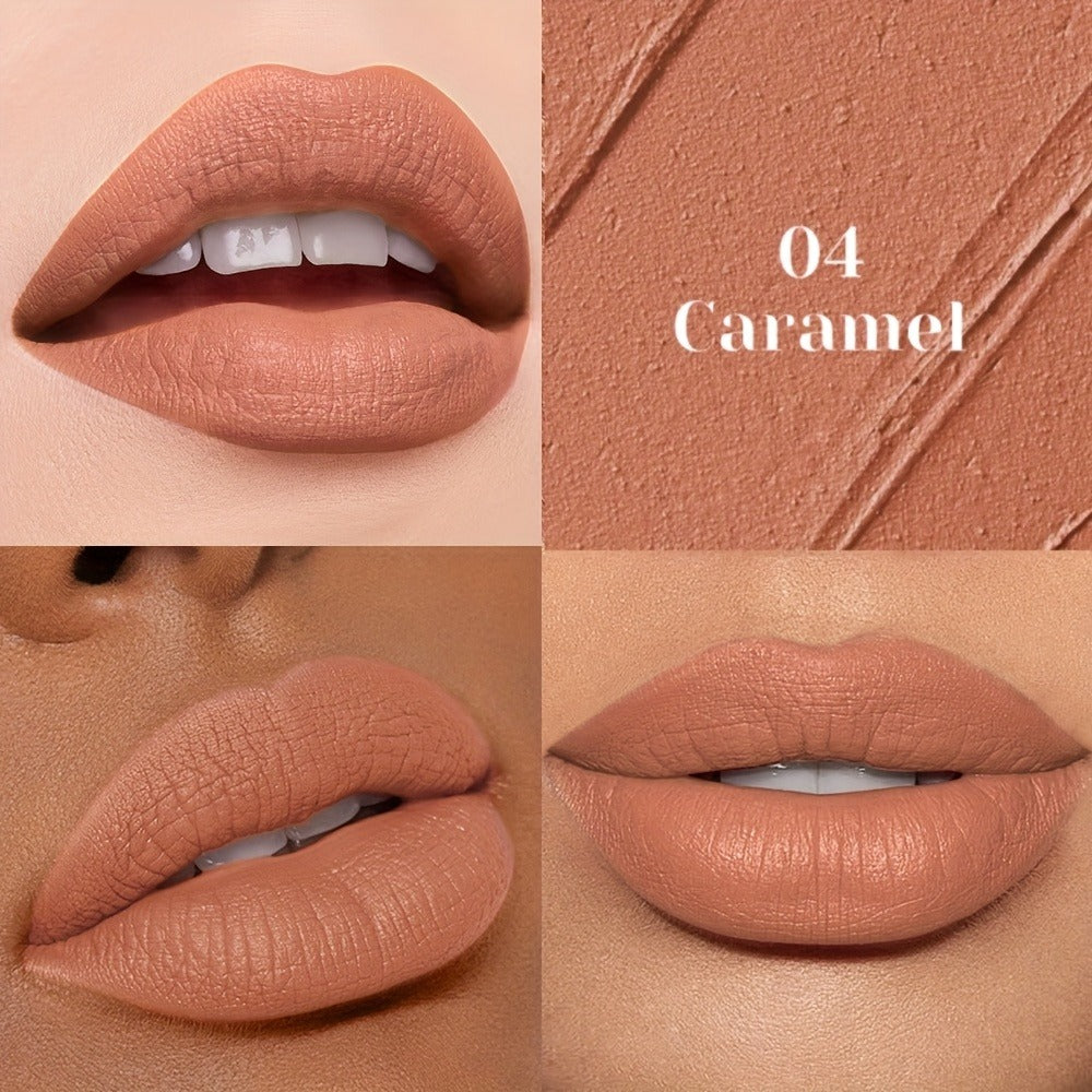 Velvet Liquid Lipstick Matte Lip Gloss — Long-Lasting Waterproof Non-Drying Formula, Highly Pigmented All-Day Wear in Nude Brown Pink Red Purple Gold