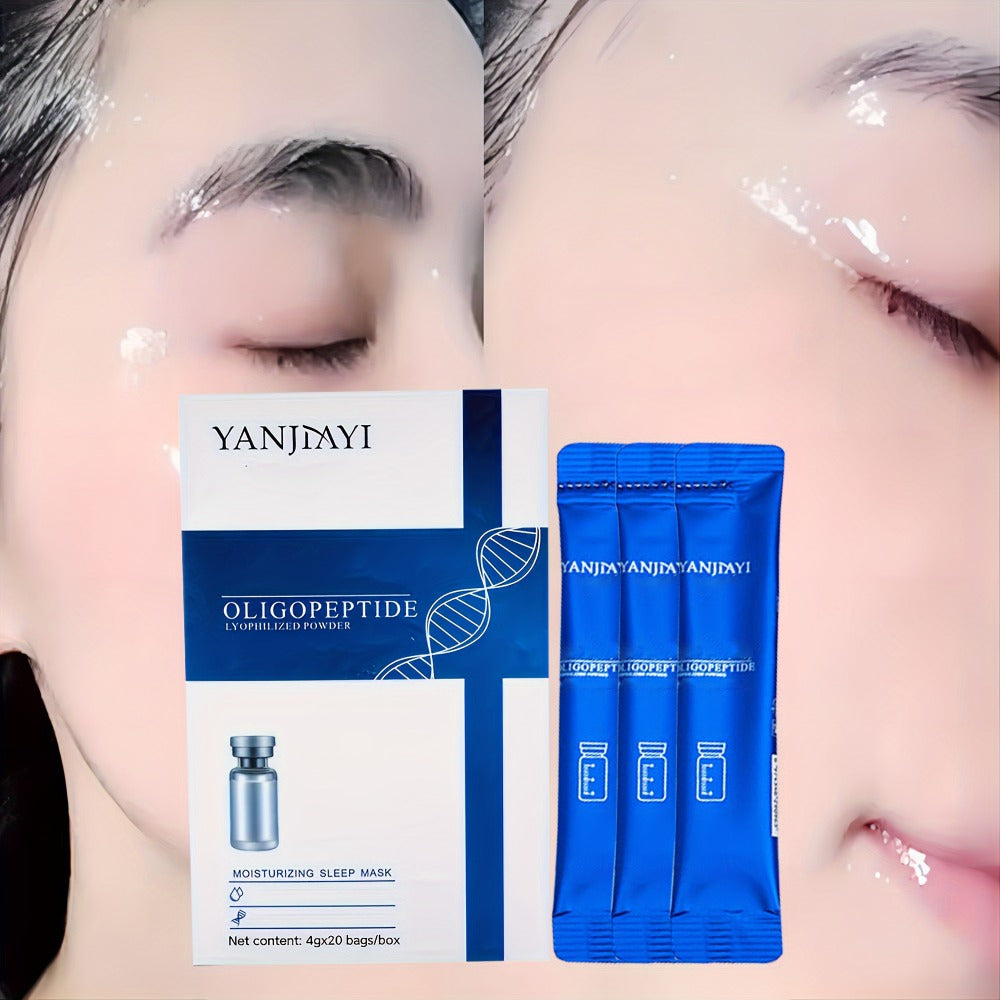 YANJINY Oligopeptide Moisturizing Sleep Mask Gel, Niacinamide & Hyaluronic Acid Enriched Night Serum - Alcohol Free, Scented, Dry Skin Face, Portable Single-Use Packets (Quantity Unspecified)