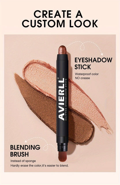 Eyeshadow Stick Set 8PCS Waterproof Long-Lasting - Shimmer, Pearlescent & Matte Eye Shadow Pencil for Smoky, Natural & Glitter Looks, Blendable Creamy Formula, Gift for Her