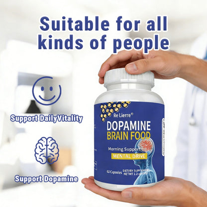 Dopamine Brain Support & Sleep Capsules — with Magnesium & Magnesium Glycinate | Focus, Mental Clarity & Restorative Sleep | High-Potency Nootropic | 60 Capsules