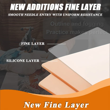 Tattoo Practice Skin 3mm Thick Fake Skin Double-Sided Blank - Silicone Tattoo Training Skin for Beginners & Artists Line Work Shading Eyebrow Eyeliner Practice