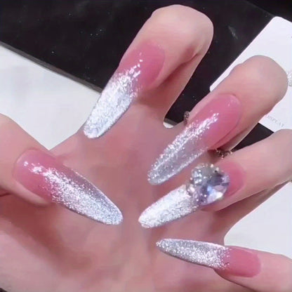 Glitter Gel Nail Polish – White Elf Upgraded Shimmer White, Semi-Permanent LED Curing Polygel, High-Shine Glossy Finish for Professional & DIY Manicure