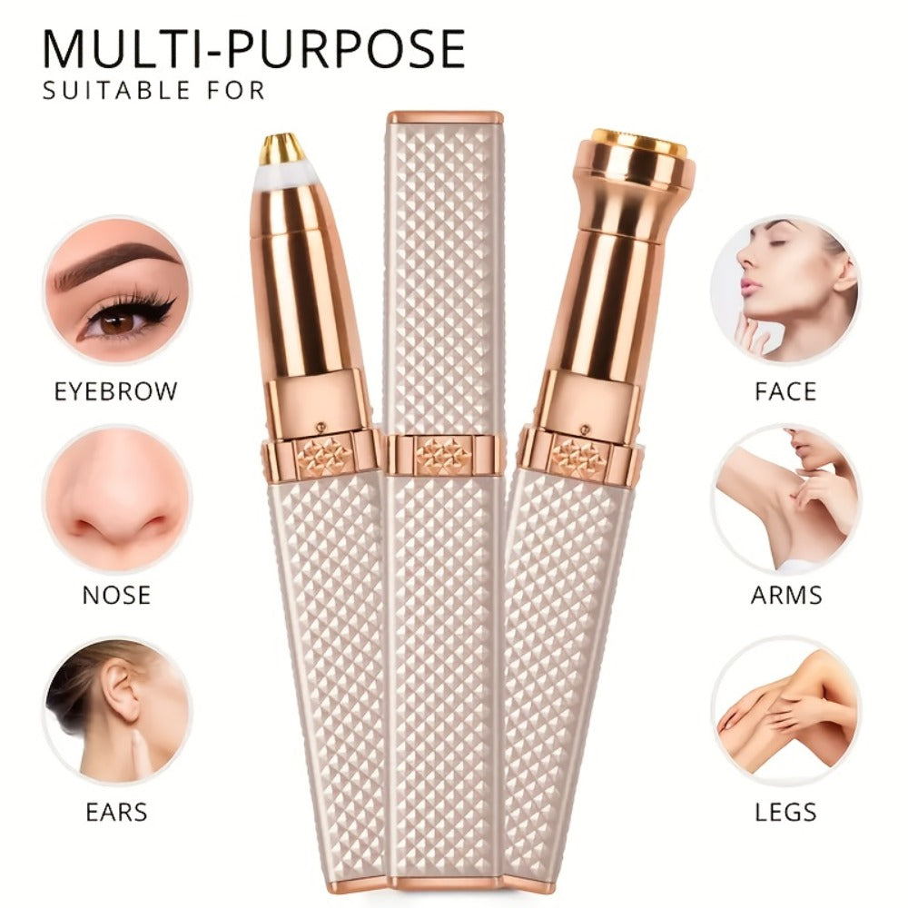 Facial Hair Trimmer for Women, 2 In1 Eyebrow Epilator Eyebrow Trimmer Body Hair Groomers Electric Hair Trimmer for Eye Brows Hair Trimmer Lip Hair Shaver Facial Hair Removal Device