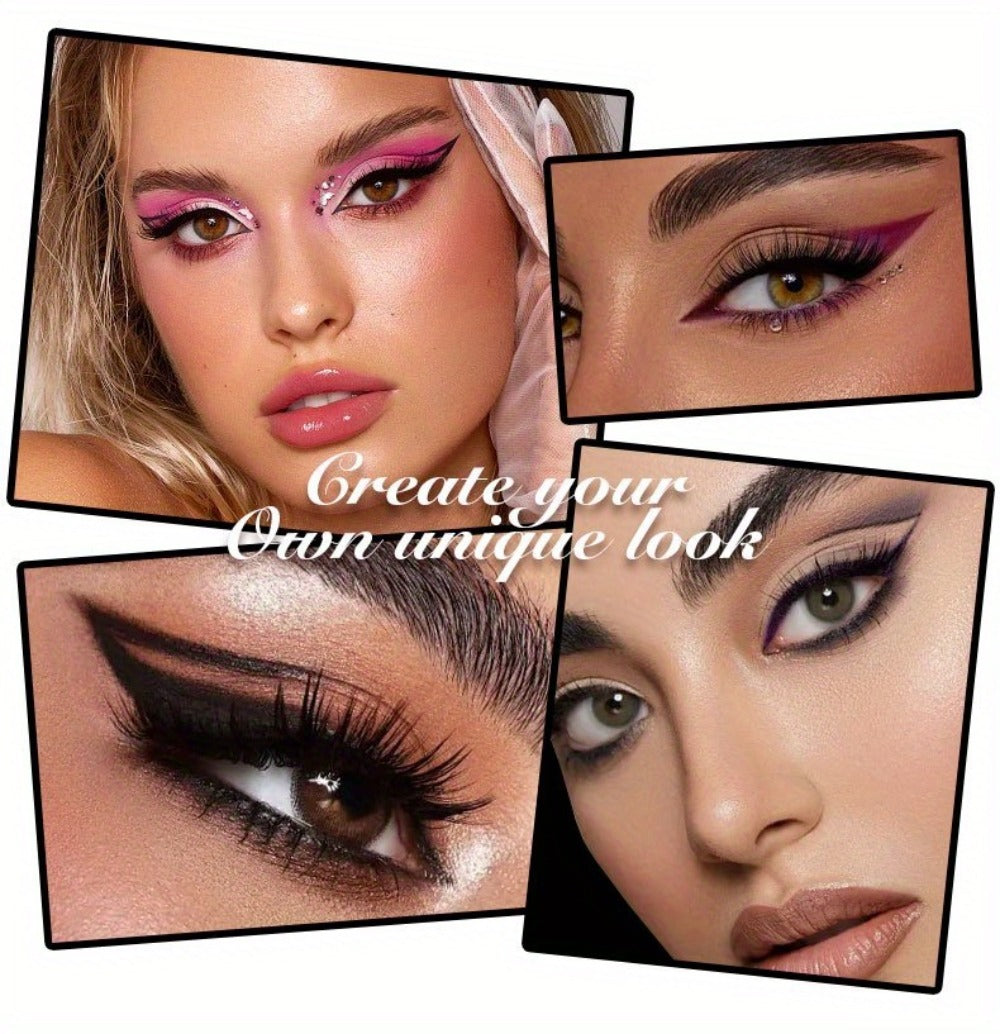 Eyeliner Set 6 Colors - Waterproof Long-Lasting Smudge-Proof Eyeliner Cream, Transfer-Proof Sliding Liner for Eyes & Lips, Black Brown Reddish Brown, Daily & Party Makeup for Women