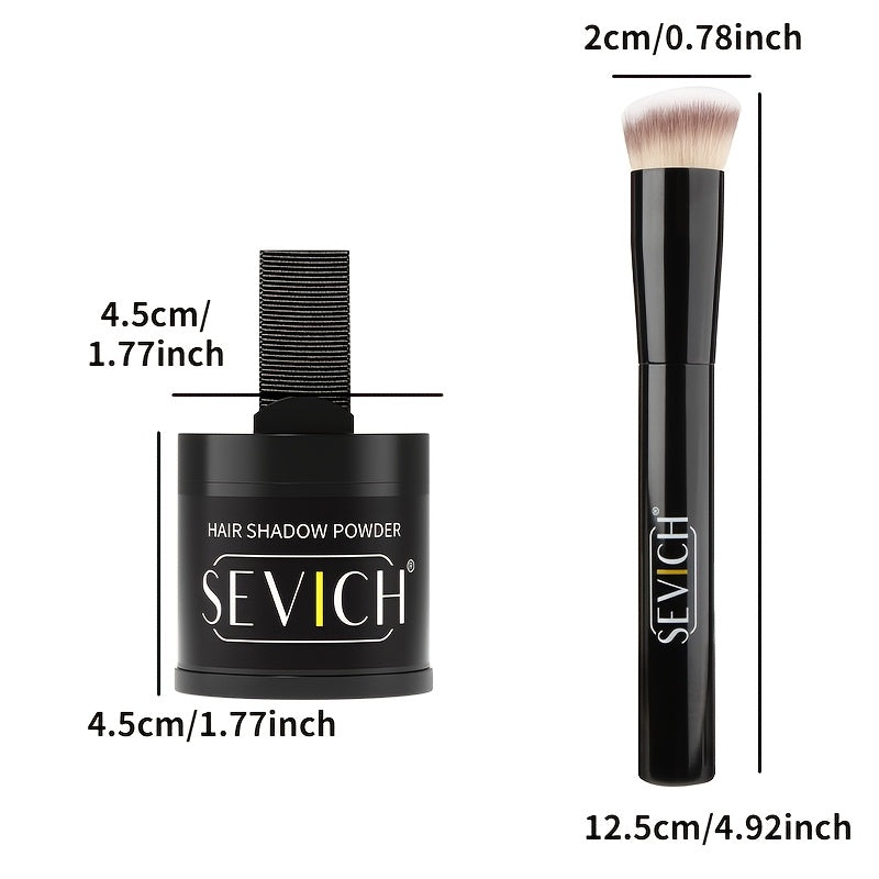 Sevich Hairline Shadow Powder Kit with Brush, Mix The Powder Evenly, Delicate Application Instantly Conceal Hairline And Hair Root, Waterproof Hairline Powder Filler for Natural Look(Makeup Brush Styles Are Random)