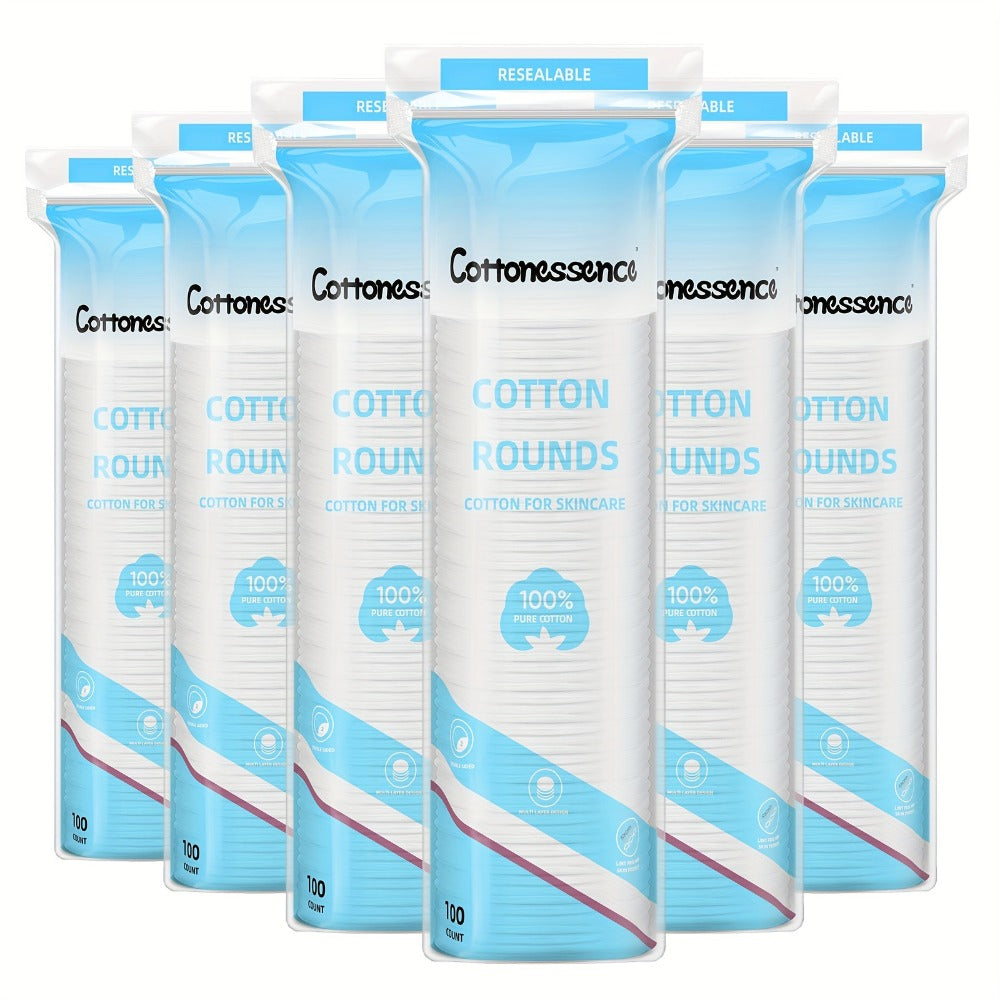 [Makeup Remover Pads] Cottonessence 600count Exquisite Makeup Rounds,Soft,Hypoallergenic and absorbent, 360-degree circular locking edge,Lint-Free Edge Sealing,Unscented,,Makeup Remover Pads, disposable pads for beauty and the delicate girls