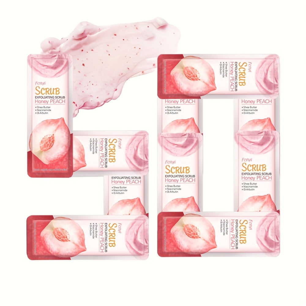 X50pcs Peach Scrub for Feet Body Skin, Gentle Cleansing Moisturizing Smooth And Nourish Skin, Portable for Traveling Holiday Gift for Mother Father Best Friend Christmas Day