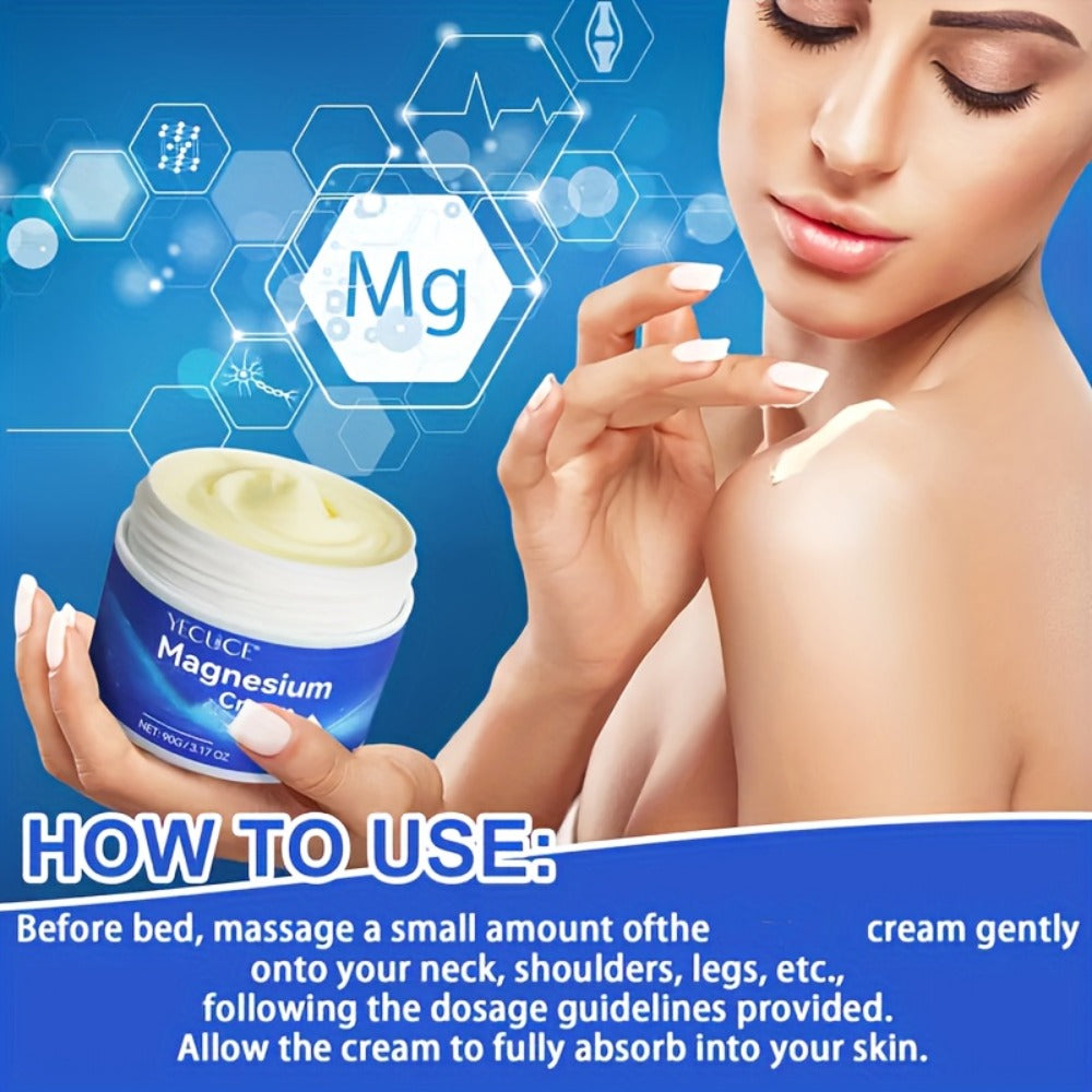 2pcs/ Magnesium Sleeping Cream: Pure Magnesium Body Cream (6.34 Oz) - Alcohol-Free, Contains, Magnesium Chloride, Suitable for All Skin Types, Regulates Dry Skin, Body Moisturizer, Cream, Unisex