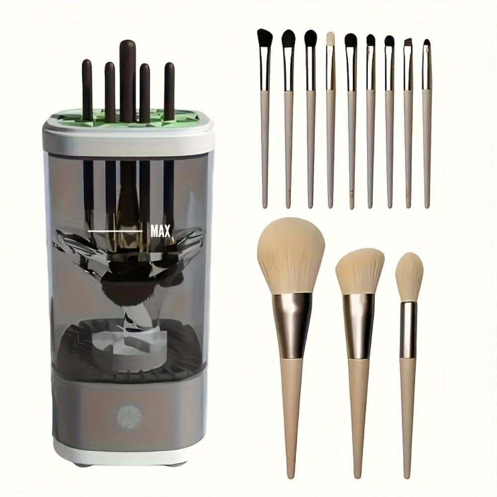 Adult Electric Makeup Brush Cleaner, Handheld Automatic Cosmetic Brush Cleaning Tool, Quiet Operation, Available in Usb-Powered And Battery-Powered Options, 7000 RPM Motor, Equipped with Pad, Suitable for 3-4 Brushes, Thorough Cleaning with
