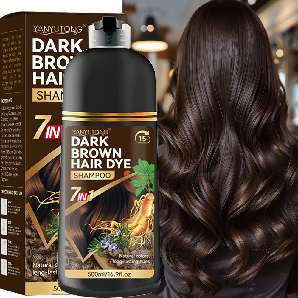 16.91oz Hair Dye Shampoo, Natural Plant Pigments, Safe for Hair, Quickly Covers Gray Hair, Available In Black, Red, Brown, Dark Brown, And Chestnut Brown, Halloween Gift, Christmas Present Valentine's Day Gift.