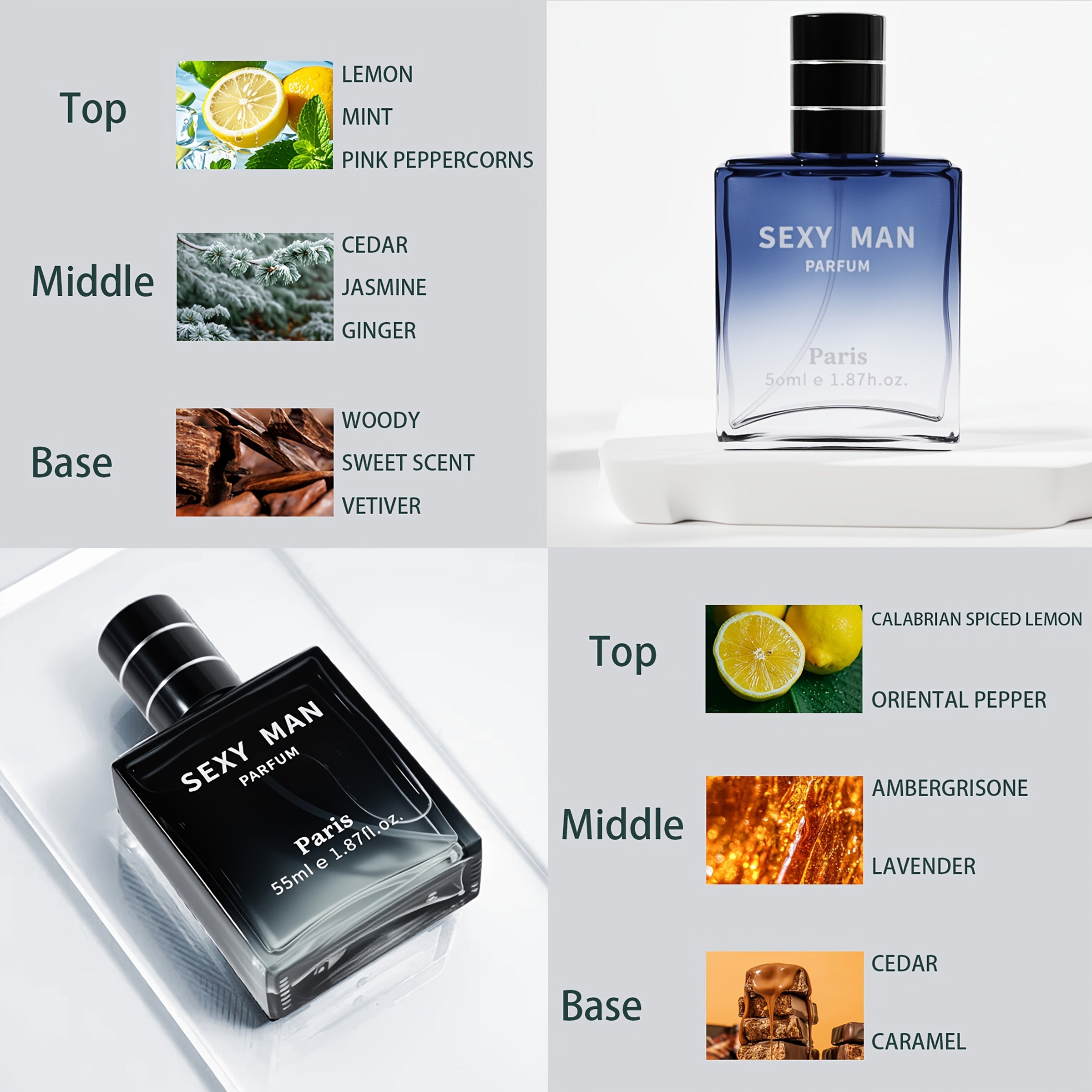 Men's Cologne, Gentlemen's Fragrance - Elegant And Charming, Citrus Meets Ocean, High-End Luxury, Ideal Gift, Christmas/New Year Gift, Gift Box, Cap (1.7oz, 3.4oz)