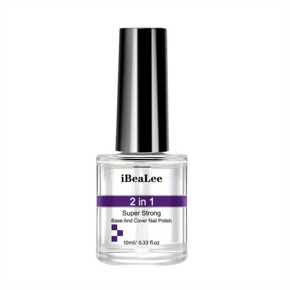 2-In-1 Super Strong Base And Cover Nail Polish - Long-Lasting, Chip-Resistant, High-Shine End - Nourishing Nail Care for Healthy, Beautiful Nails, Stop Nails from Chipping And Peeling