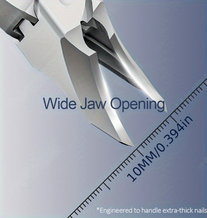 Toenail Clippers for Thick Nails Elderly - 45° Angled Blade Wide Jaw Stainless Steel Nail Clipper Senior Nail Care Ergonomic Pedicure Tool